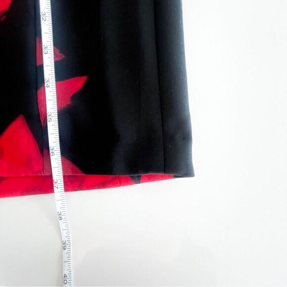 Jessica Dress Sleeveless Scuba Black Red Floral Women's 8 Stretch Back Zip - Picture 8 of 9